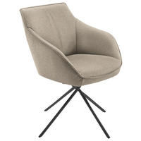 ARMLEHNSTUHL  in Nickel Flachgewebe  - Beige/Schwarz, Design, Textil/Metall (60/84/67cm) - Koinor