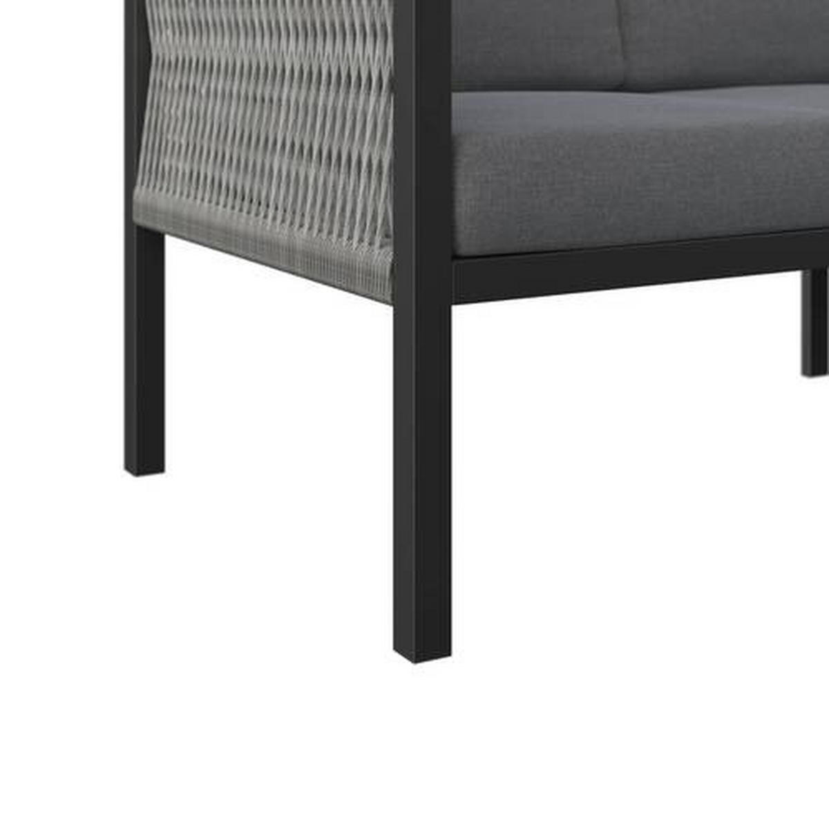 DINING-LOUNGESET 187/241 cm Aluminium  - Dunkelgrau/Anthrazit, Design, Glas/Kunststoff (187/241cm) - Ambia Garden