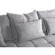 ECKSOFA  in Flachgewebe Hellgrau  205/300 cm  - Hellgrau/Schwarz, KONVENTIONELL, Textil/Metall (205/300cm) - Carryhome