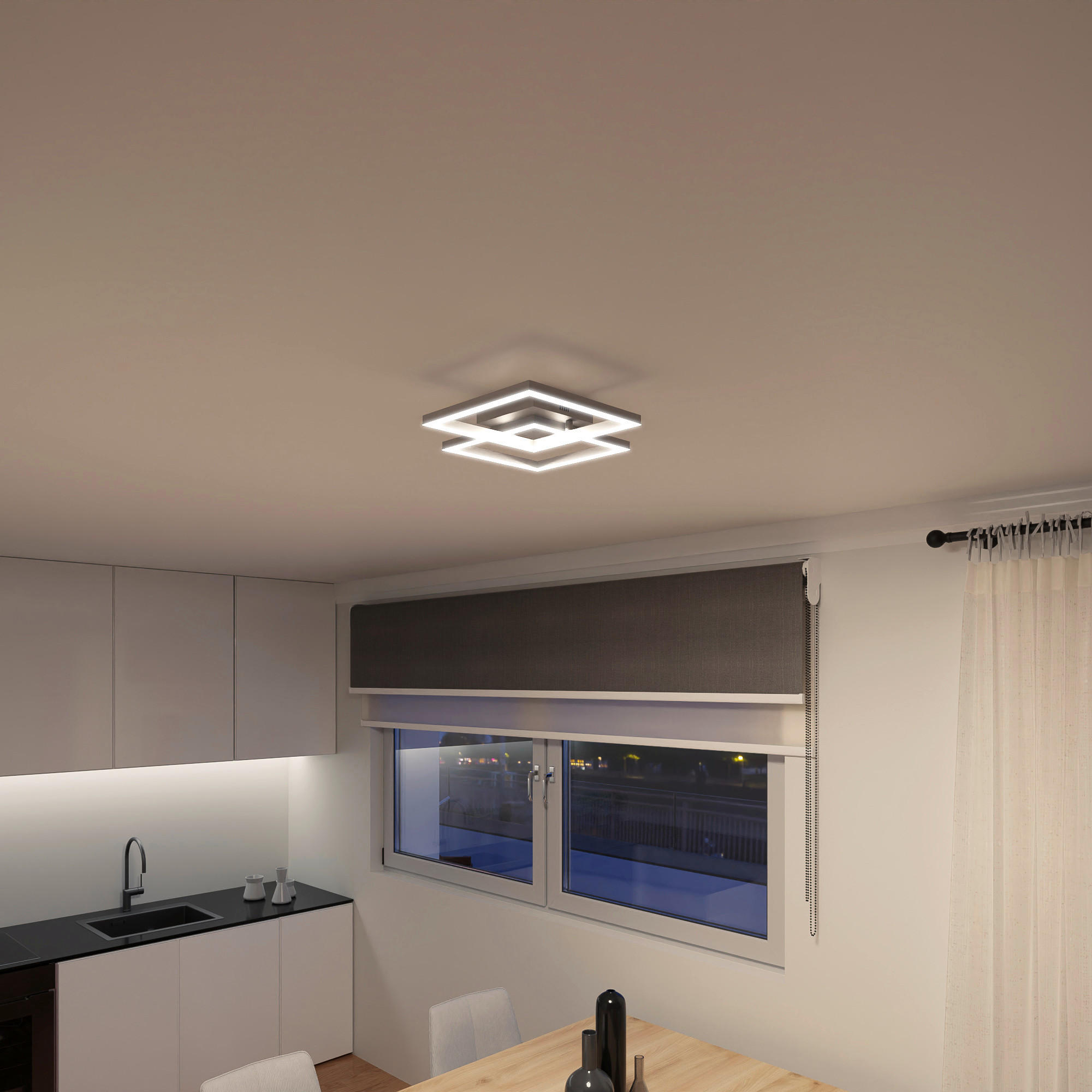LED-DECKENLEUCHTE  44/7,8/44 cm   - Silberfarben, Design, Metall (44/7,8/44cm) - Tint