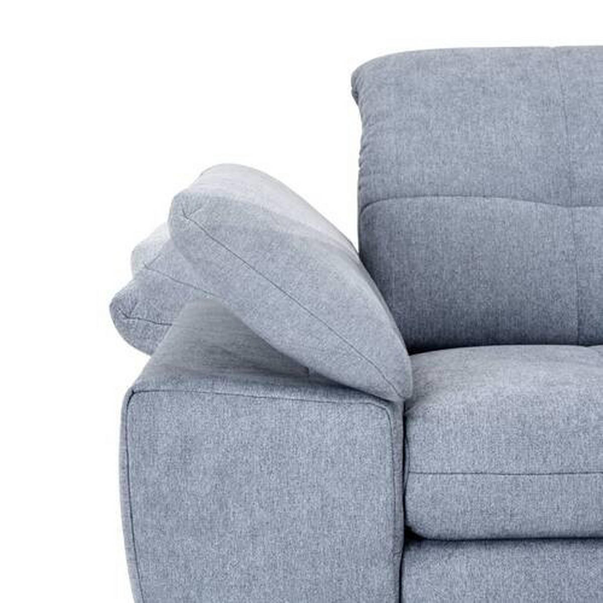 ECKSOFA in Webstoff Blaugrau  265/180 cm  - Blaugrau/Schwarz, Design, Textil/Metall (265/180cm) - Carryhome