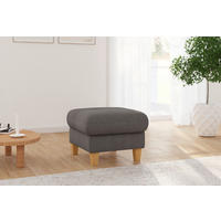 HOCKER Flachgewebe Graphitfarben  - Eichefarben/Graphitfarben, KONVENTIONELL, Holz/Textil (58/47/58cm) - Sit & More