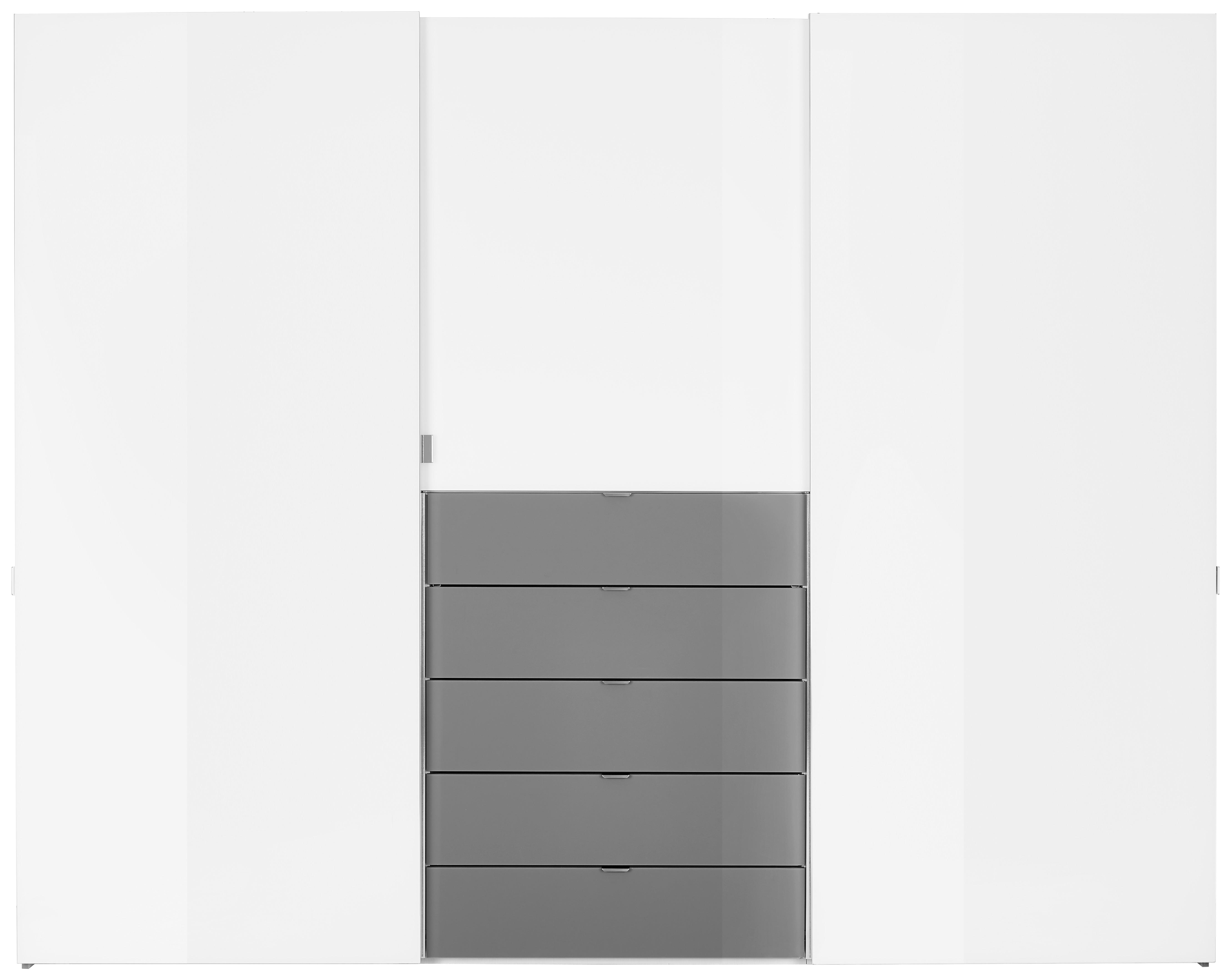 SKŘÍŇ S POSOUVACÍMI DVEŘMI, šedá, bílá, 298/240/68 cm - bílá/šedá, Design, kov/kompozitní dřevo (298/240/68cm) - Moderano