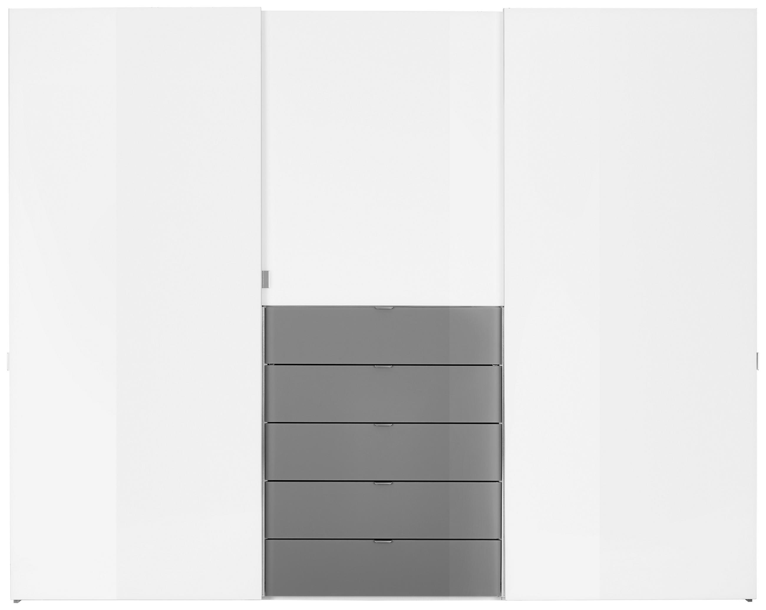 SKŘÍŇ S POSUVNÝMI DVEŘMI, šedá, bílá, 298/240/68 cm - bílá/šedá, Design, kov/kompozitní dřevo (298/240/68cm) - Moderano