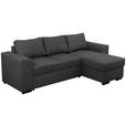 ECKSOFA in Webstoff Anthrazit  - Anthrazit/Schwarz, KONVENTIONELL, Kunststoff/Textil (243/155cm) - Carryhome