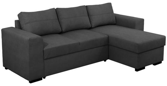 ECKSOFA in Webstoff Anthrazit  - Anthrazit/Schwarz, KONVENTIONELL, Kunststoff/Textil (243/155cm) - Carryhome