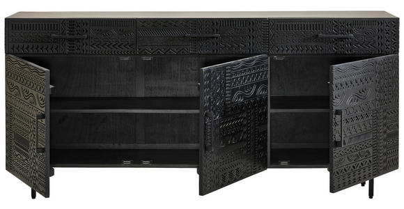SIDEBOARD  170/80/40 cm 3 Schublade(n)  - Schwarz, LIFESTYLE, Holz/Metall (170/80/40cm) - Landscape