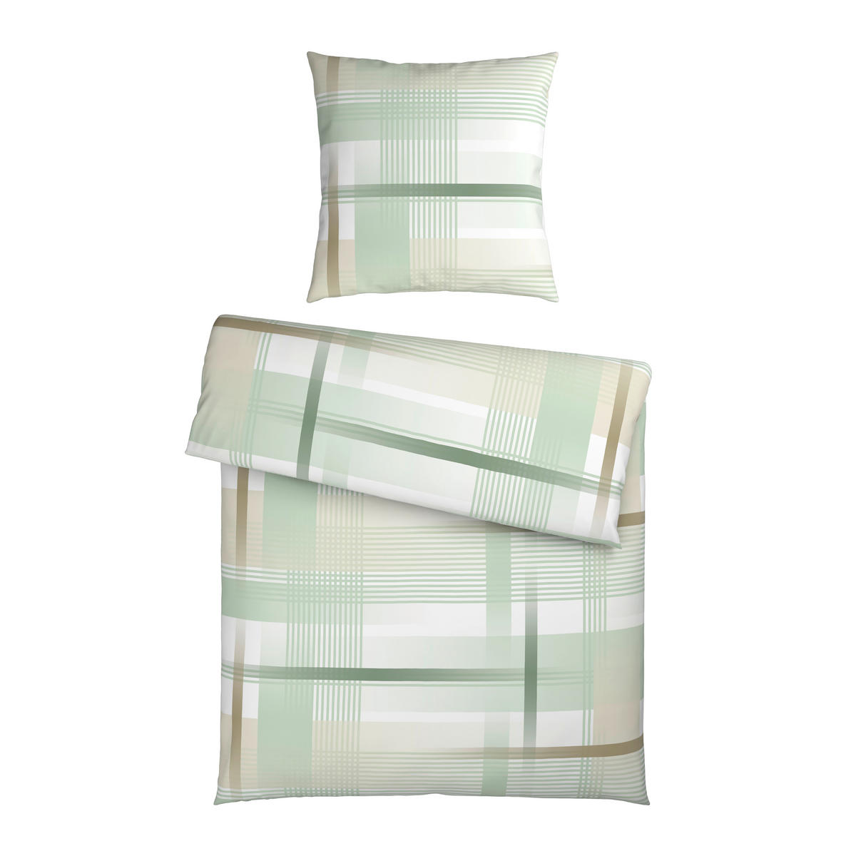 BETTWÄSCHE Flanell 155/220 cm  - Grün, Textil (155/220cm) - Novel