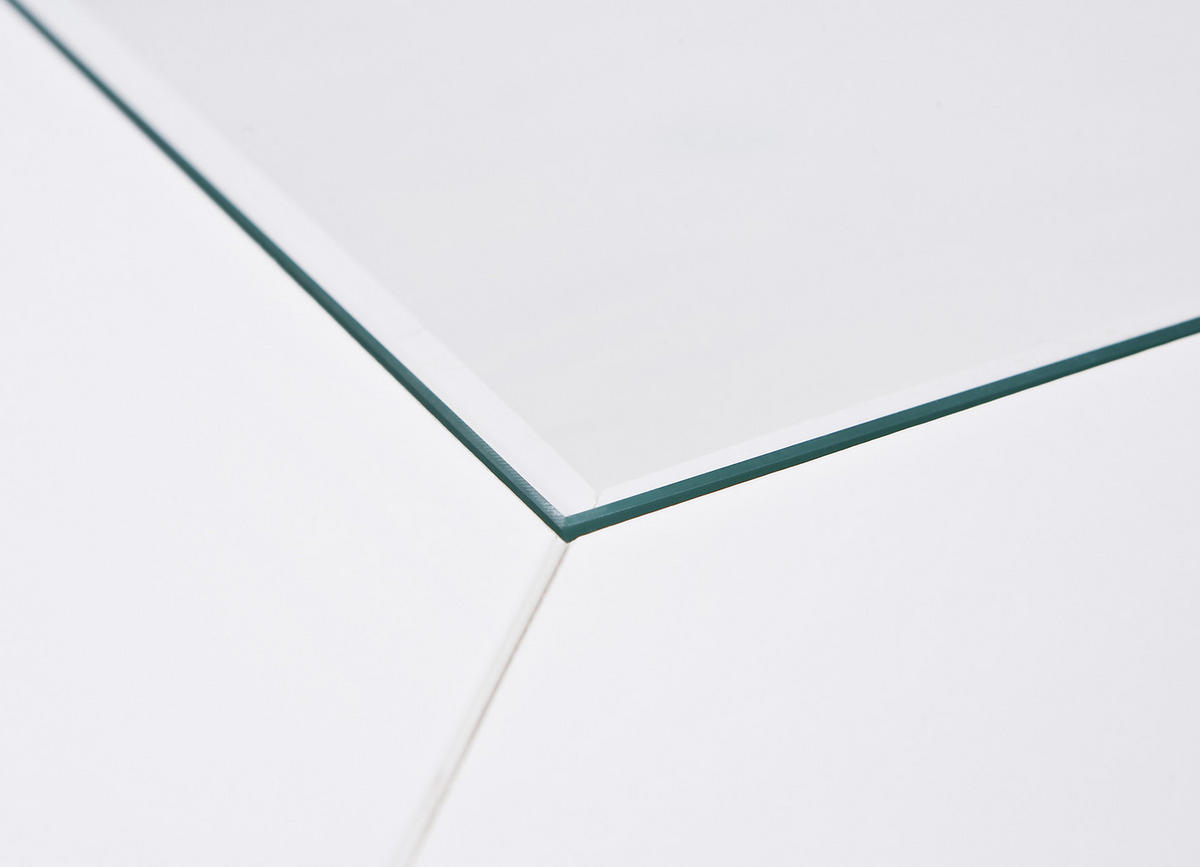 COUCHTISCH in Holz, Glas 75/45/75 cm  - Weiss, Romantik / Landhaus, Glas/Holz (75/45/75cm) - MID.YOU