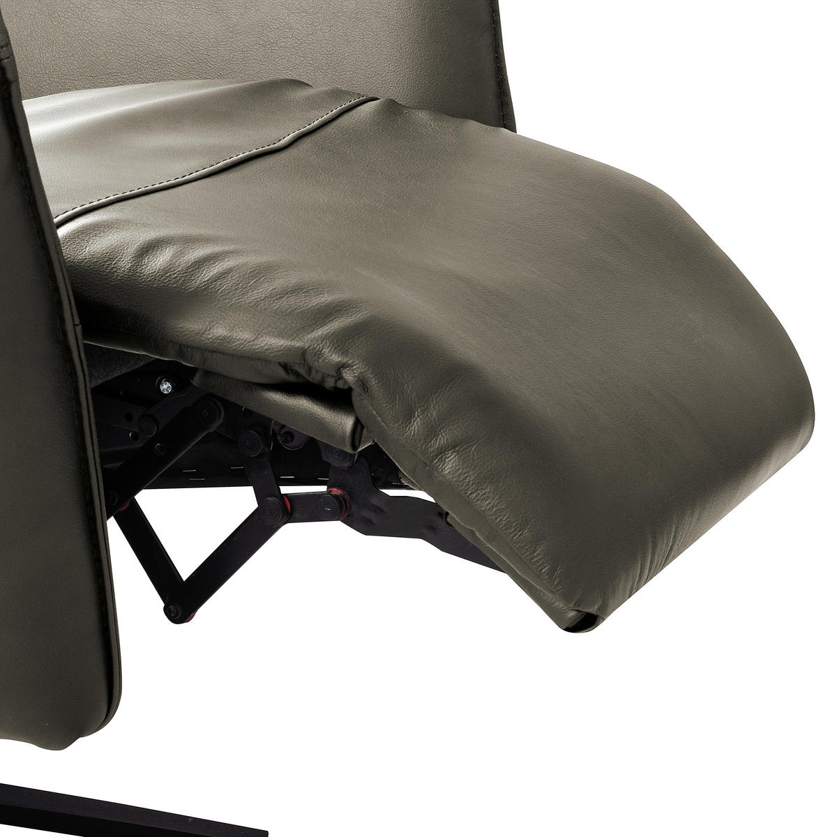 RELAXSESSEL in Leder Grau  - Schwarz/Grau, Design, Leder/Metall (77/107/88cm) - Livetastic