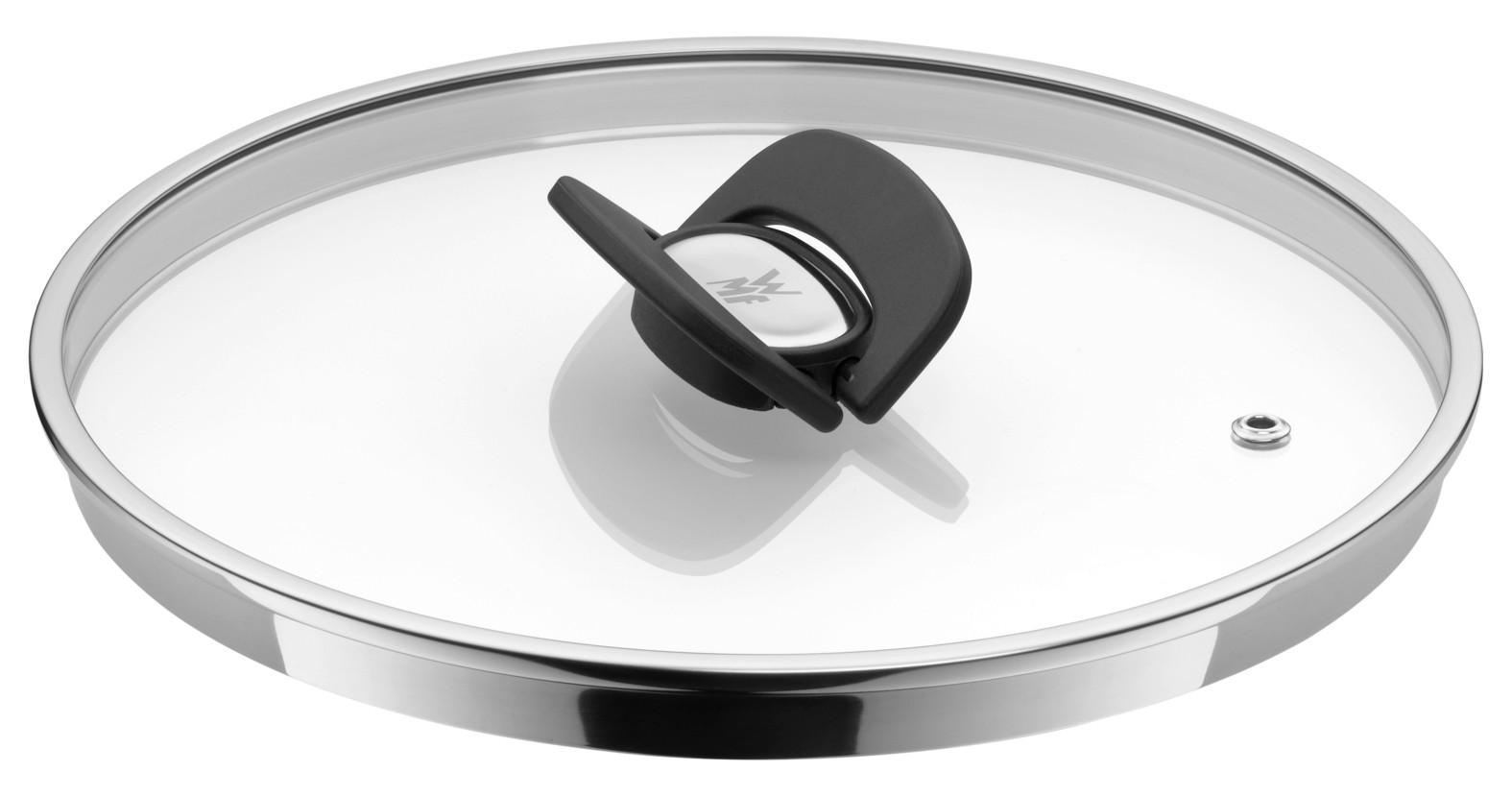TOPFDECKEL 24 cm  - Edelstahlfarben/Schwarz, Design, Glas/Kunststoff (24cm) - WMF