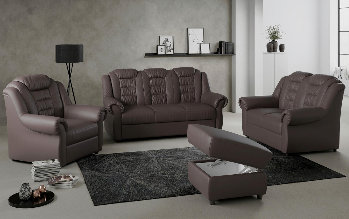 SESSEL in Lederlook Braun  - Schwarz/Braun, Konventionell, Kunststoff/Textil (104/102/101cm) - Livetastic