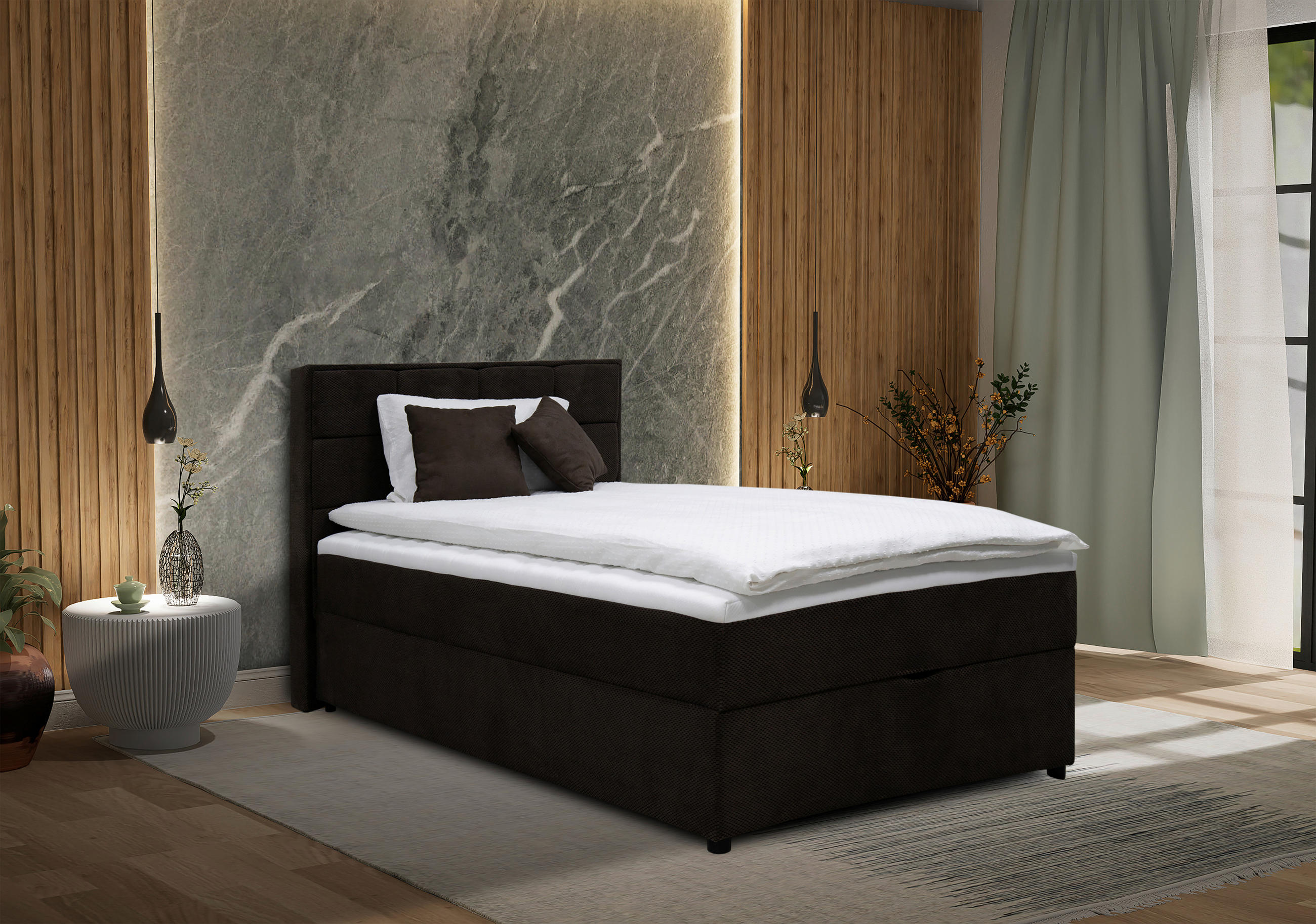 BOXBETT 120/200 cm  in Braun  - Braun, MODERN, Holz/Holzwerkstoff (120/200cm) - MID.YOU