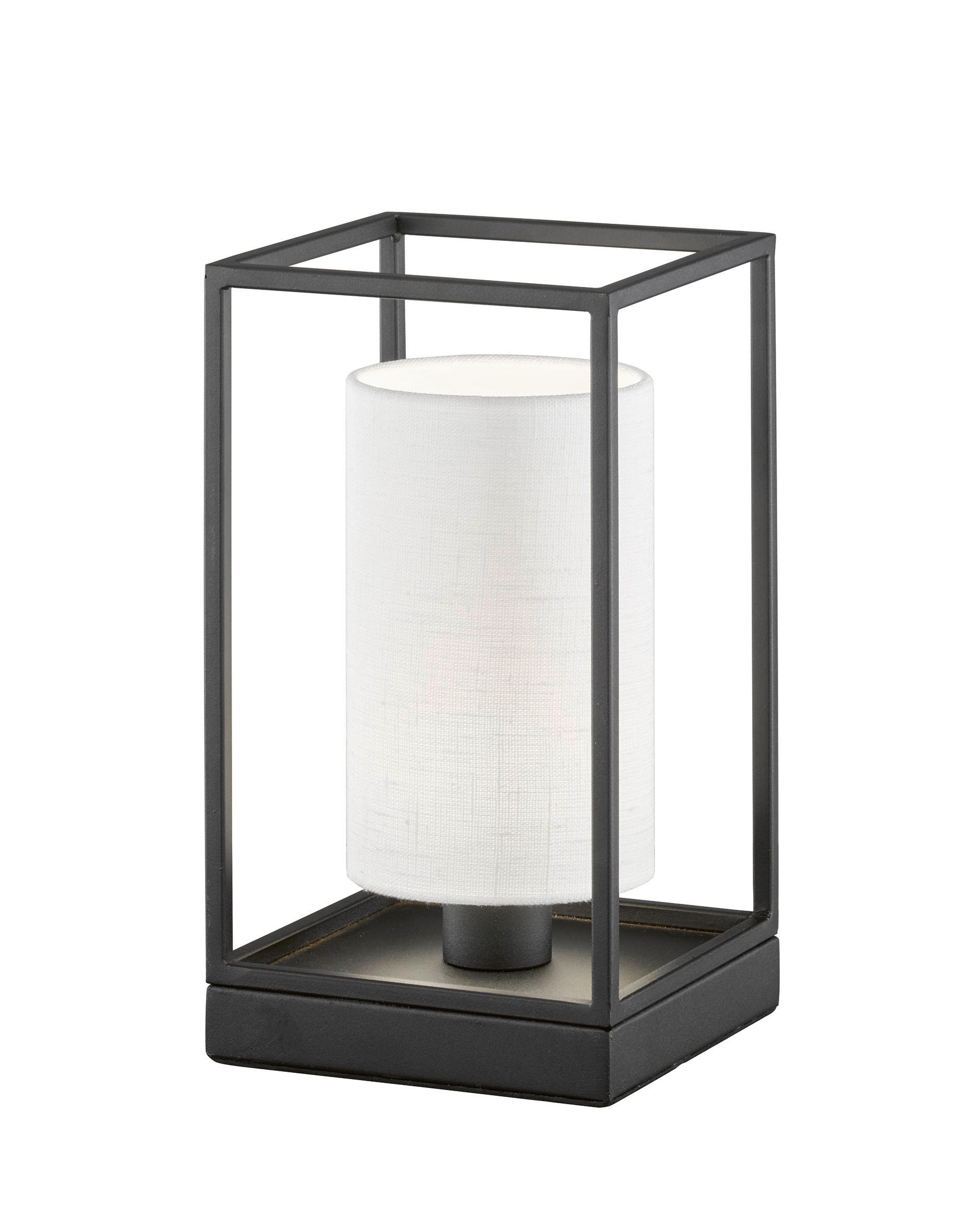 TISCHLEUCHTE Gilli 16/16/28,5 cm  - Schwarz/Weiß, Design, Textil/Metall (16/16/28,5cm) - Fischer & Honsel