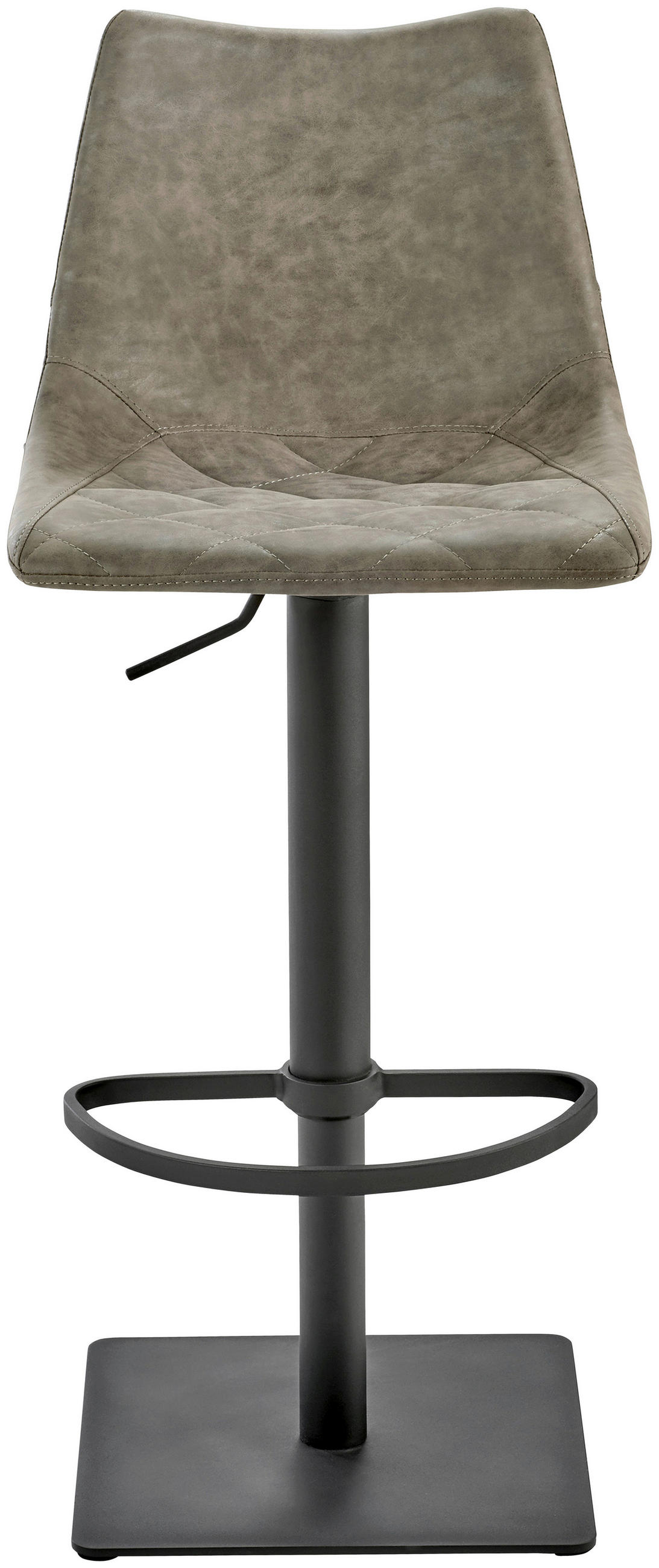 BARHOCKER Lederlook Schlammfarben Stahl Sitzfläche 360° drehbar  - Schlammfarben/Schwarz, Design, Textil/Metall - Novel