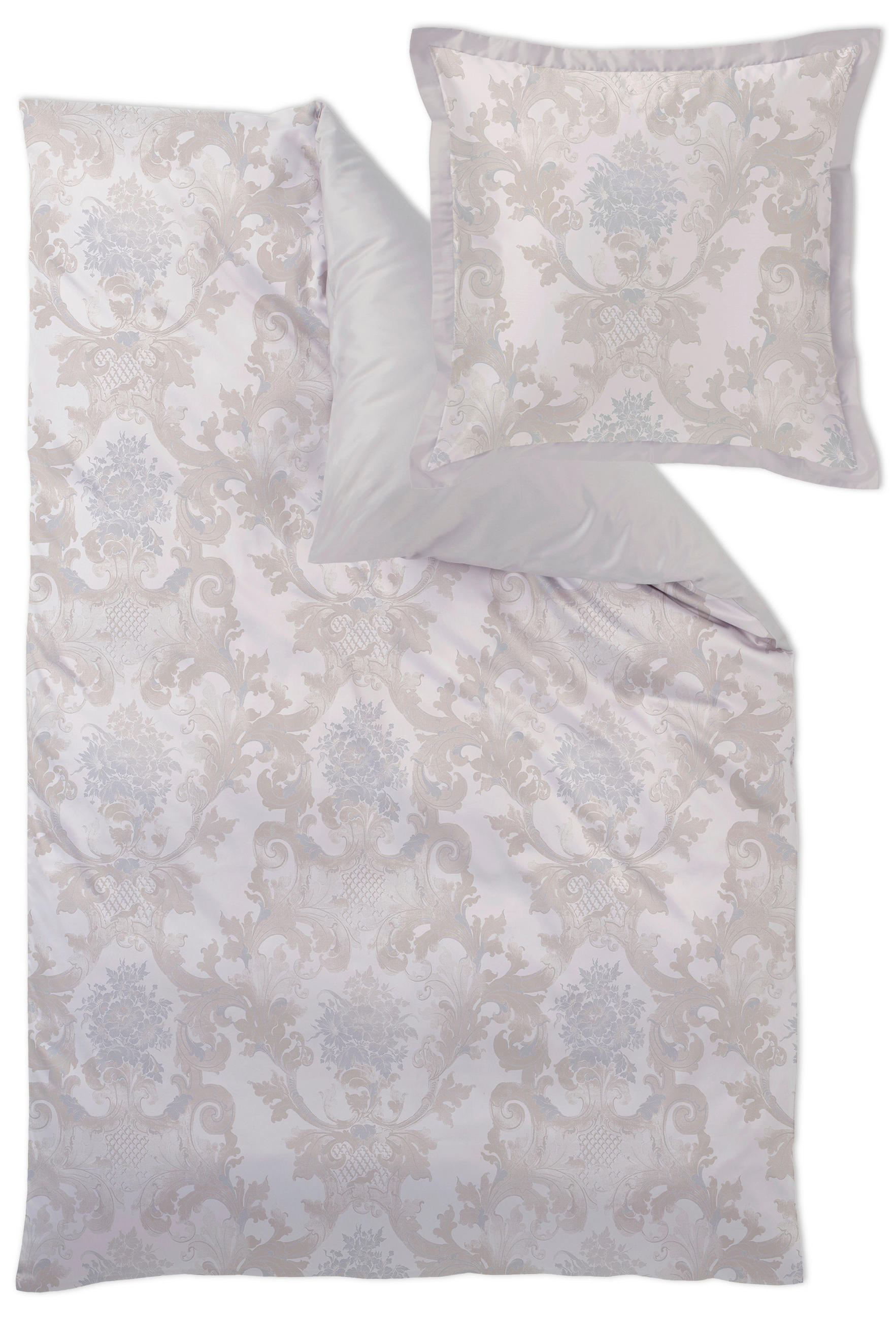 BETTWÄSCHESET Damast 160/210 cm  70 cm/50 cm  - Silberfarben/Goldfarben, Design, Textil (160/210cm) - Curt Bauer