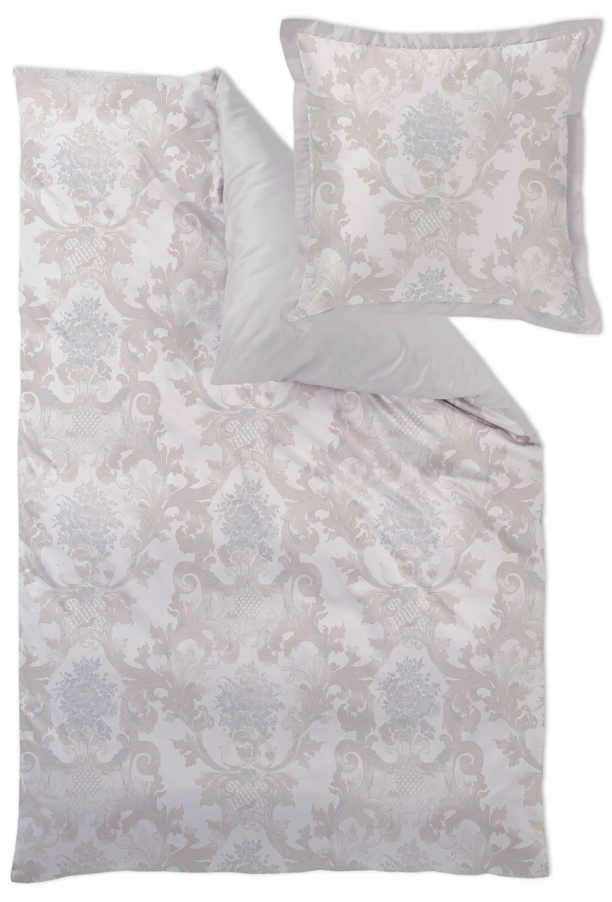 BETTWÄSCHESET Damast 160/210 cm  70 cm/50 cm  - Silberfarben/Goldfarben, Design, Textil (160/210cm) - Curt Bauer