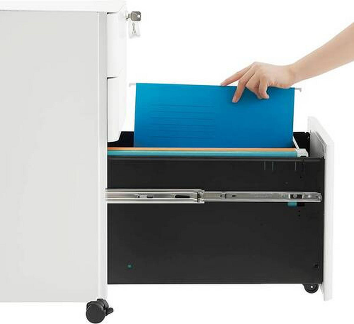 POJÍZDNÝ KONTEJNER, 30/59,2/46 cm - bílá, Basics, kov/plast (30/59,2/46cm) - Boxxx