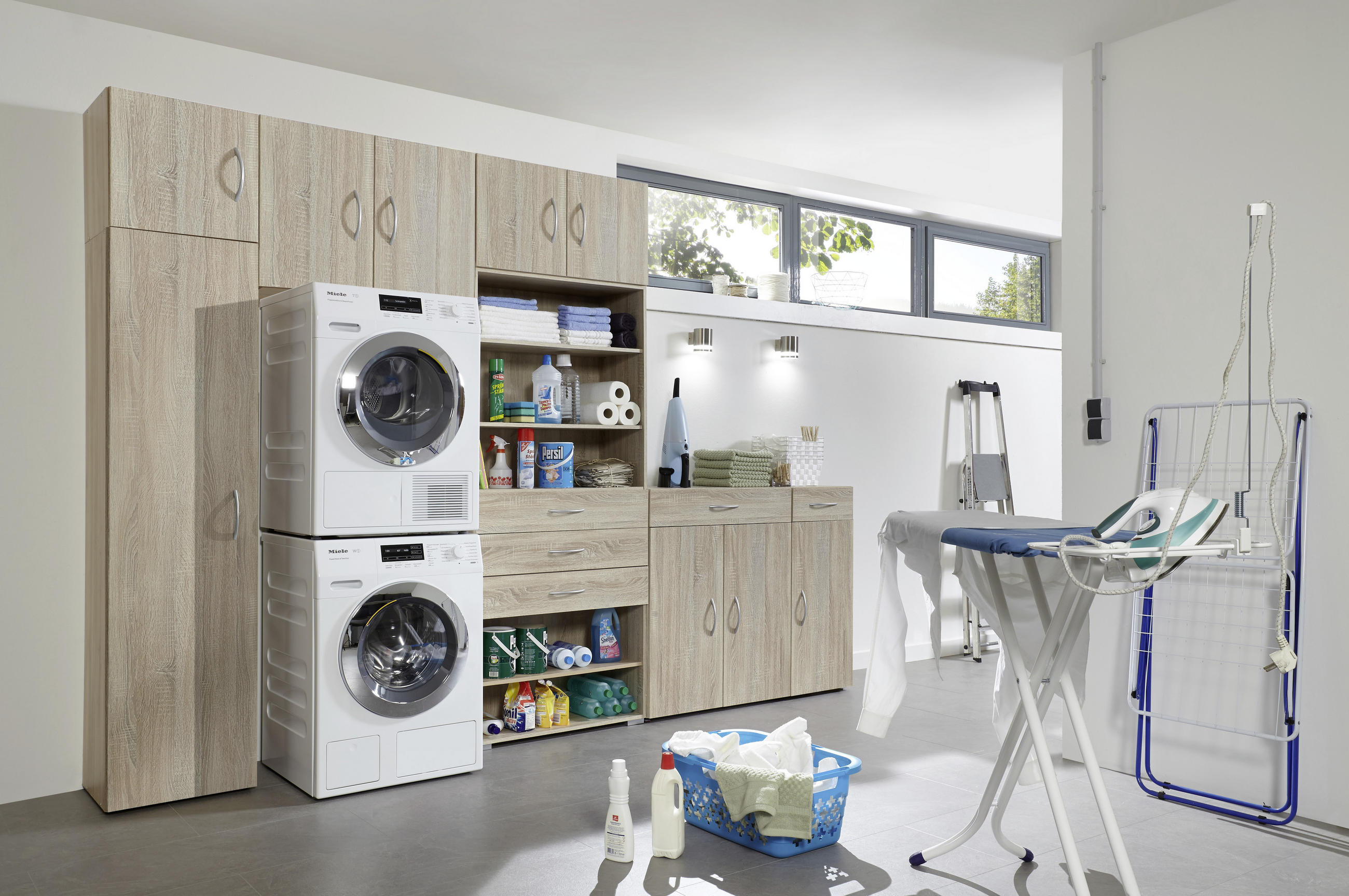 MEHRZWECKSCHRANK 40/185/40 cm  in Eichefarben  - Eichefarben/Alufarben, KONVENTIONELL, Holzwerkstoff/Kunststoff (40/185/40cm) - Xora