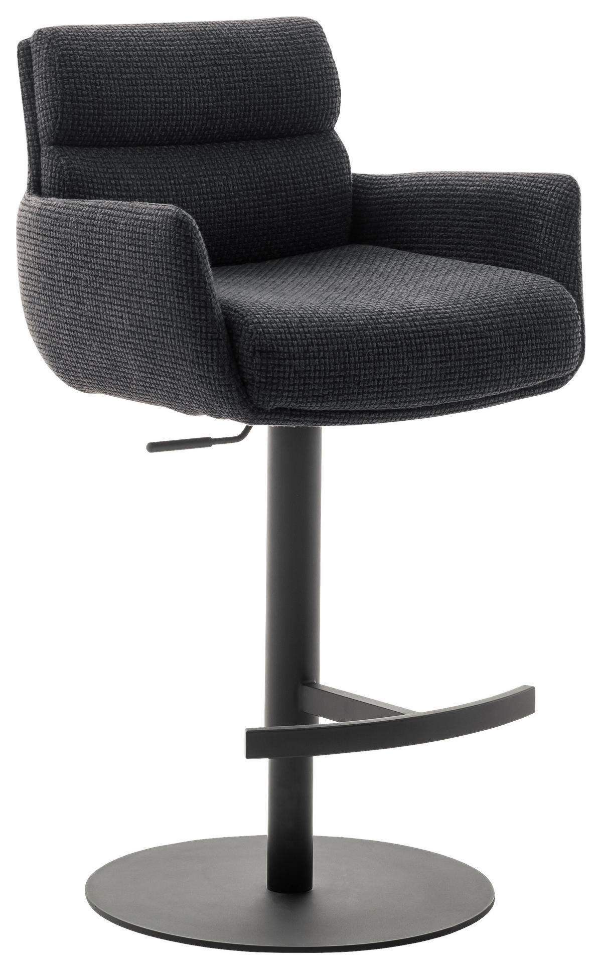 BARHOCKER Metall, Textil Anthrazit  - Anthrazit/Schwarz, Design, Textil/Metall (54/84/52cm) - Dieter Knoll