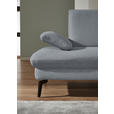 ECKSOFA in Chenille, Mikrofaser Blaugrau  - Blaugrau/Schwarz, Design, Textil/Metall (299/157cm) - Dieter Knoll