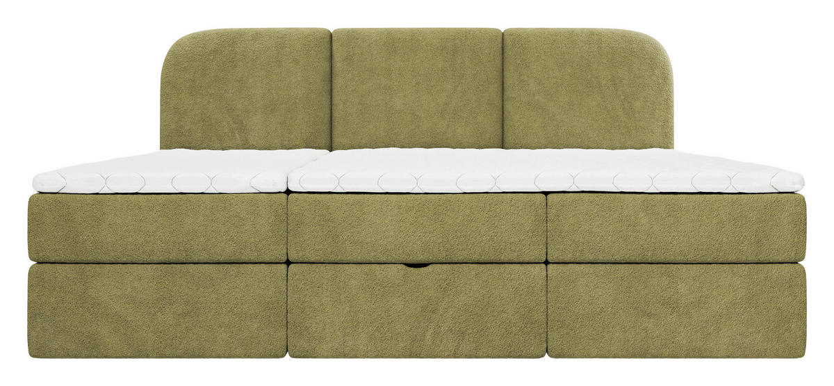 FAMILIENBETT - Schwarz/Grün, MODERN, Holz/Holzwerkstoff (240/200cm) - Livetastic