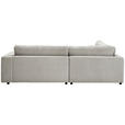 ECKSOFA in Cord Hellgrau  - Hellgrau/Schwarz, Design, Kunststoff/Textil (224/265cm) - Hom`in