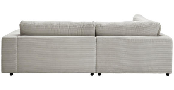 ECKSOFA in Cord Hellgrau  - Hellgrau/Schwarz, Design, Kunststoff/Textil (224/265cm) - Hom`in