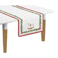 TISCHLÄUFER MAGIE DE NOEL Textil Rot, Weiß, Hellgelb, Smaragdgrün 140/45 cm  - Smaragdgrün/Rot, Basics, Textil (140/45cm) - POZZI AND EASY LIFE