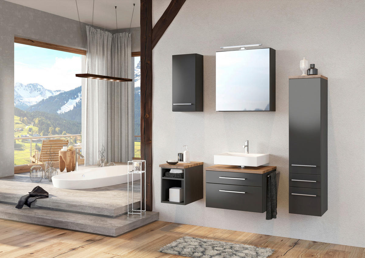 HÄNGESCHRANK 30/64/20 cm  - Alufarben/Graphitfarben, KONVENTIONELL, Holzwerkstoff/Metall (30/64/20cm) - Xora