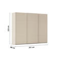 SCHWEBETÜRENSCHRANK  in Champagner  - Champagner, KONVENTIONELL, Holzwerkstoff/Metall (242/223/68cm) - Novel