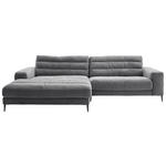 ECKSOFA  in Cord Dunkelgrau  207/296 cm  - Dunkelgrau/Schwarz, Design, Textil/Metall (207/296cm) - Dieter Knoll