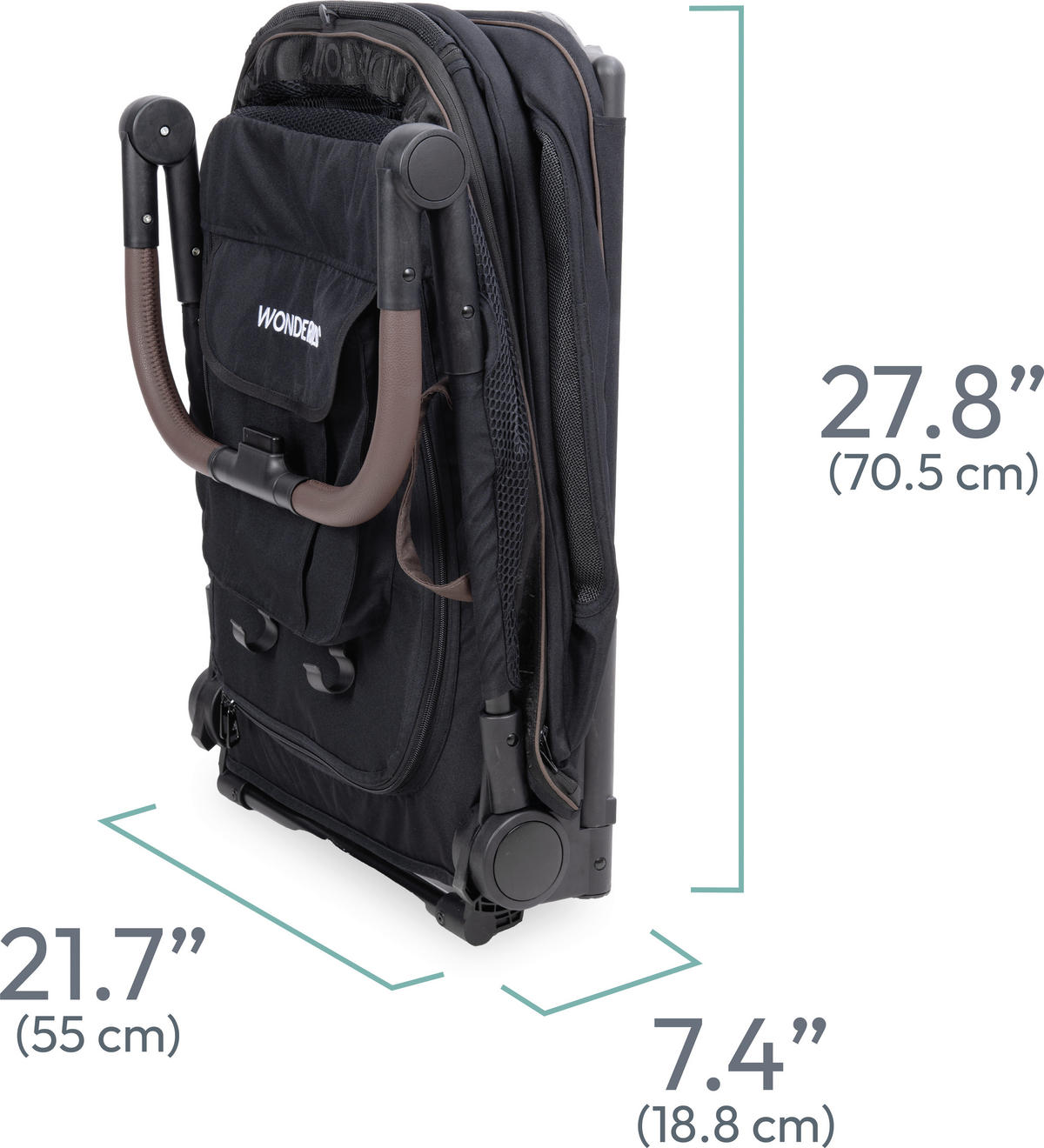 HUNDEBUGGY PFM Pet Medium Premium Flat Fold Stroller  - Schwarz, Basics, Kunststoff/Textil (70,6/55/106,70cm) - WONDERFOLD