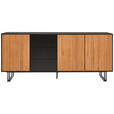 SIDEBOARD 180/77,5/40 cm  - Eichefarben/Schwarz, Trend, Holz/Holzwerkstoff (180/77,5/40cm) - Xora