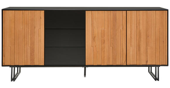 SIDEBOARD 180/77,5/40 cm  - Eichefarben/Schwarz, Trend, Holz/Holzwerkstoff (180/77,5/40cm) - Xora