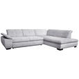 ECKSOFA in Cord Hellgrau  - Hellgrau/Schwarz, Design, Textil/Metall (313/242cm) - Xora