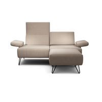 2-SITZER-SOFA Chenille Sandfarben  - Sandfarben/Schwarz, Design, Textil/Metall (164-194/85/86-94cm) - SENSOO