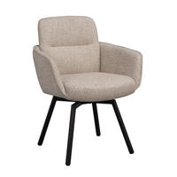 STOL MED ARMSTÖD  360° vridbar sits flatväv  - beige/brun, Klassisk, metall/textil (64/85/63cm) - Rowico
