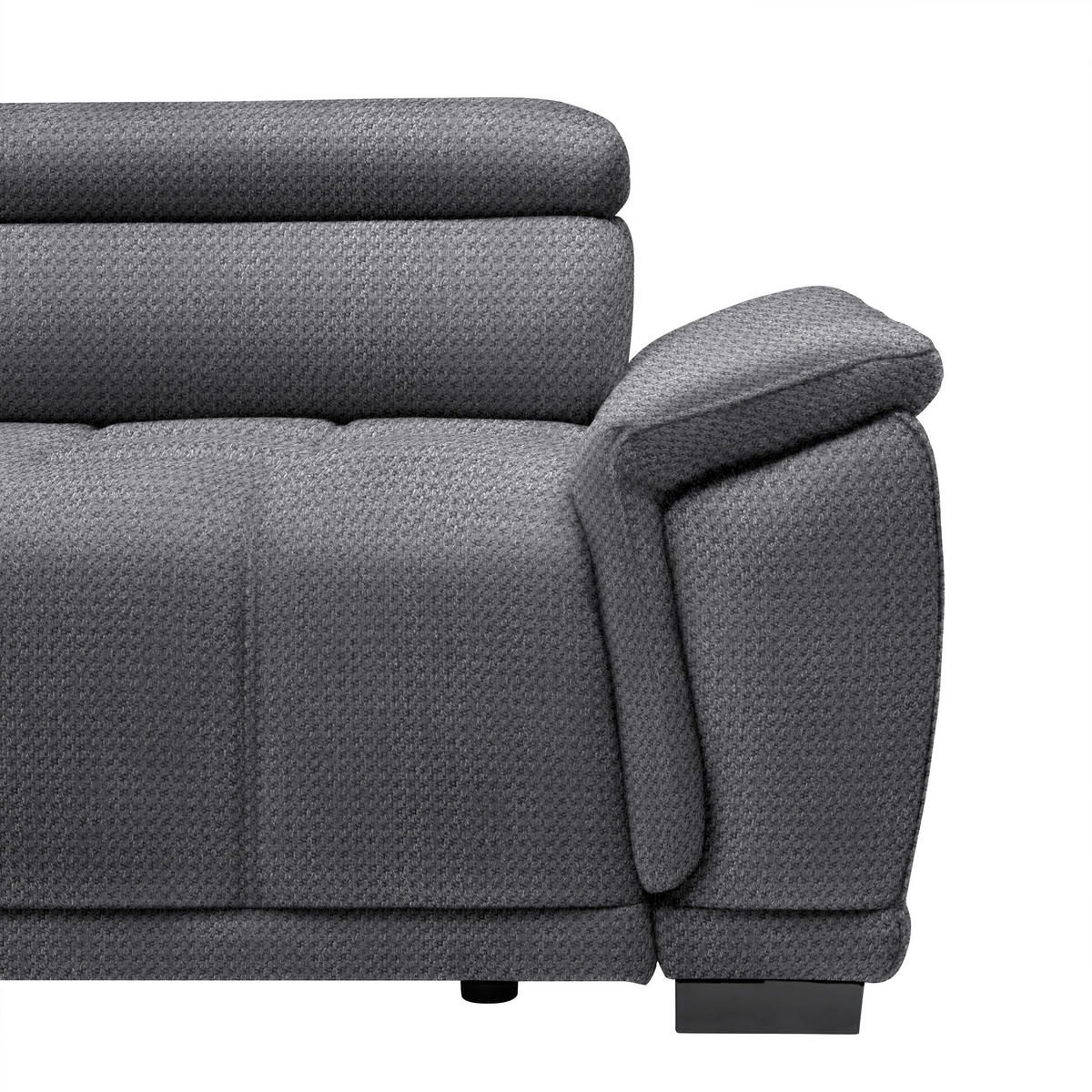 HÖRNSOFFA i chenille, vävt tyg blågrå  - blågrå/svart, Modern, textil/plast (106/283cm) - MID.YOU