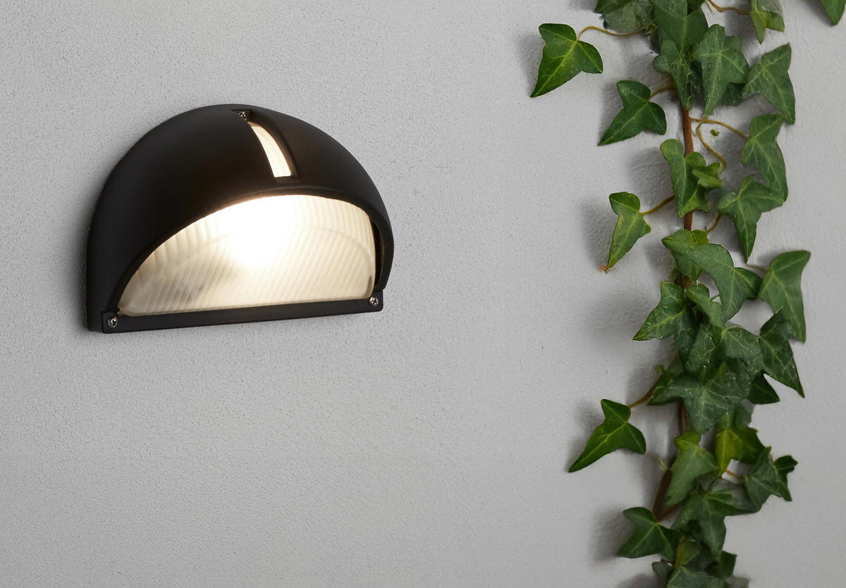 AUSSENWANDLEUCHTE Kentucky 22/13/15 cm  - Schwarz, Design, Glas/Kunststoff (22/13/15cm)