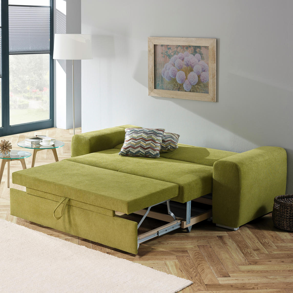 SCHLAFSOFA Anthrazit  - Chromfarben/Anthrazit, Design, Holz/Textil (199/92/97cm) - Livetastic