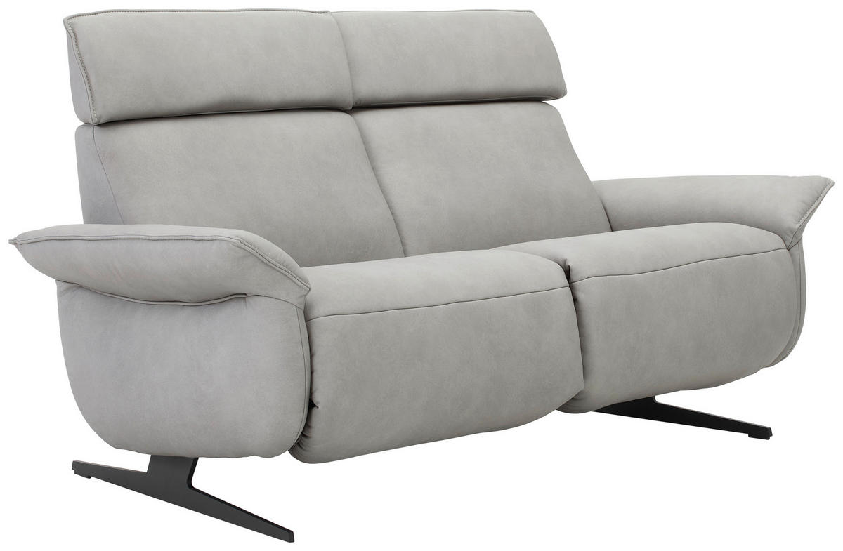 2,5-SITZER in Echtleder Grau  - Anthrazit/Grau, Konventionell, Leder/Metall (175/94/87cm) - Himolla Komfortklass