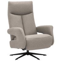 RELAXSESSEL Webstoff Relaxfunktion    - Hellbraun/Schwarz, Design, Textil/Metall (74/105/82cm) - Welnova