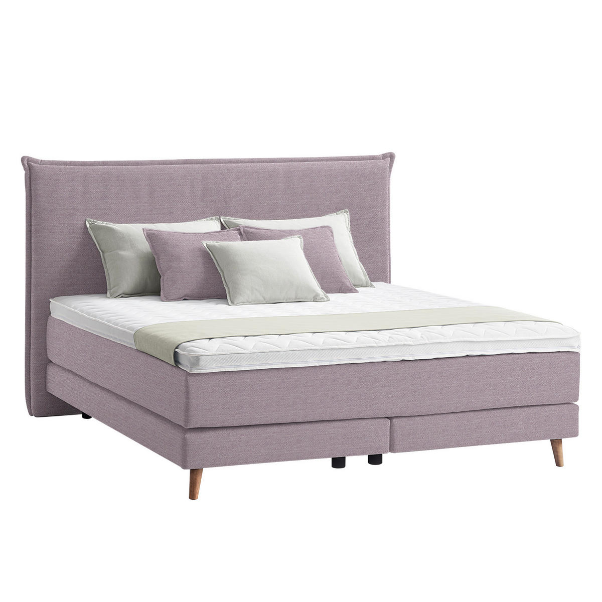 BOXSPRINGBETT 180/200 cm  in Flieder  - Eichefarben/Flieder, Design, Holzwerkstoff/Textil (180/200cm) - home24