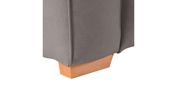 BIGSOFA  in Echtleder Grau  - Buchefarben/Grau, KONVENTIONELL, Leder/Holz (255/70/110cm) - Carryhome