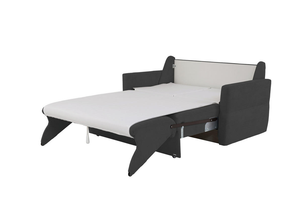 SCHLAFSOFA Chenille Anthrazit  - Anthrazit/Schwarz, KONVENTIONELL, Kunststoff/Textil (150/88/91cm) - Sedda