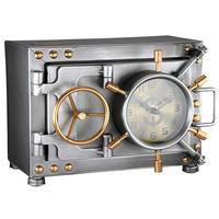 TISCHUHR Tresor Silberfarben  - Silberfarben, LIFESTYLE, Kunststoff/Metall (24/17,5/16,5cm)