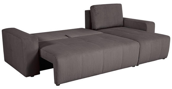 ECKSCHLAFSOFA  mit Cord Anthrazit  - Anthrazit/Schwarz, KONVENTIONELL, Textil (248/146cm) - Xora