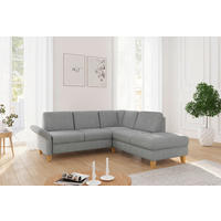 ECKSOFA ROCHELLE E Grau Flachgewebe  - Eichefarben/Grau, KONVENTIONELL, Holz/Textil (240/216cm) - Sit & More