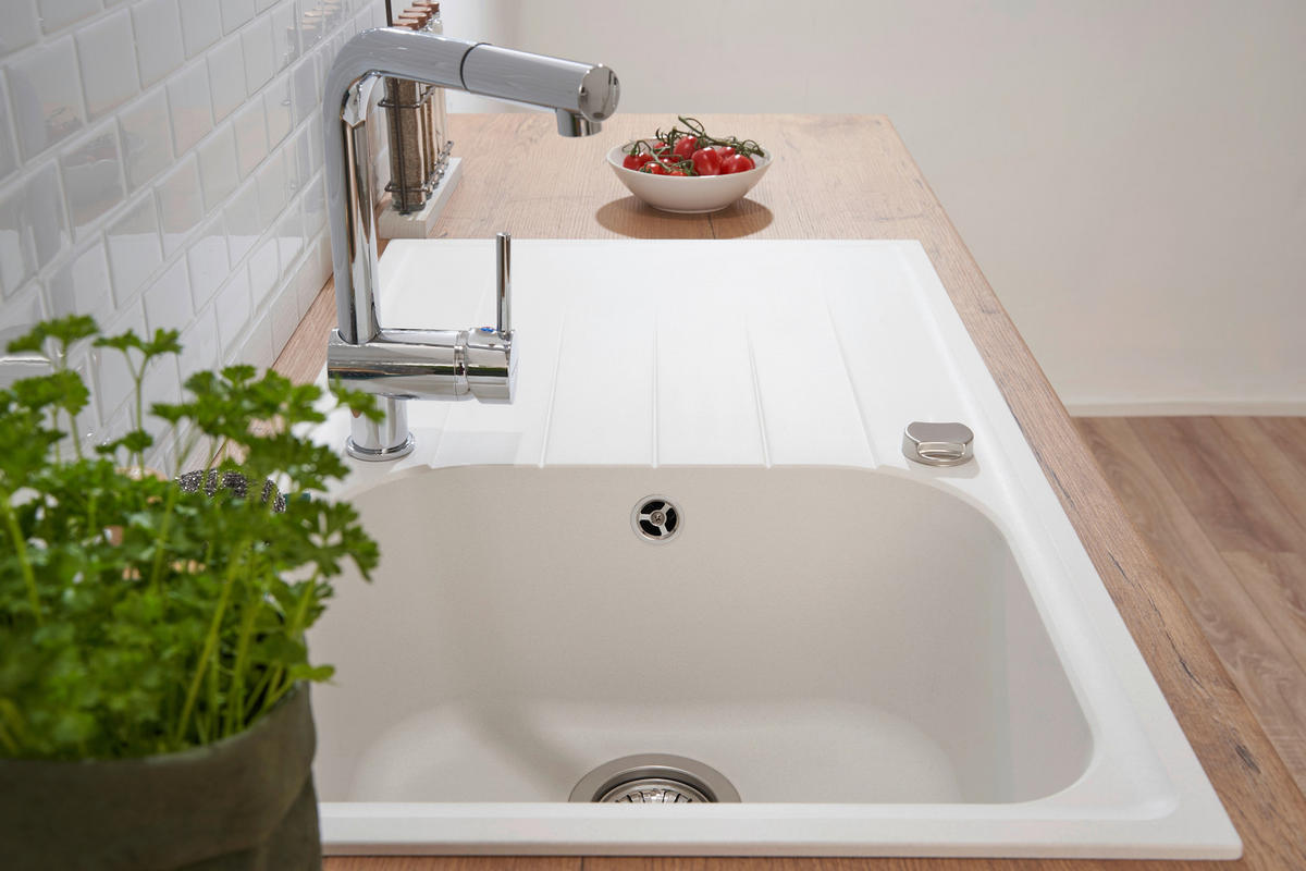 SPÜLE 1725ORLANDO86X50W  - Weiß, Trend, Stein (86/20,9/50cm) - Respekta